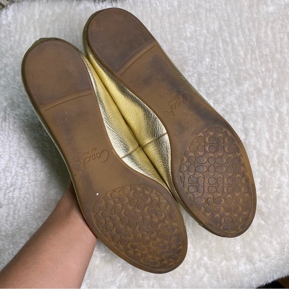Coach Doreen Metallic Gold Ballet Flats 9.5 - Picture 5 of 6